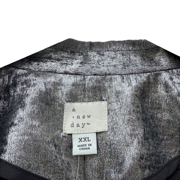 A New Day Metallic Silver Blazer XXL Lightweight Womens Evening Jacket NWT - Picture 5 of 7